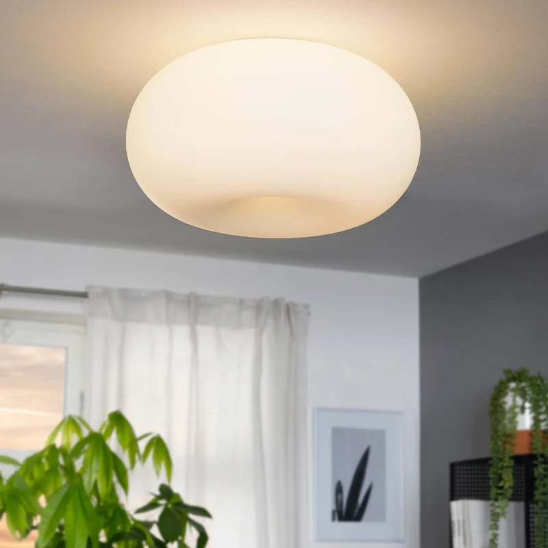 B-Ware EGLO OPTICA Retrofit Wandleuchte Deckenlampe Lampe Leuchte 2-flg Glas Opal Weiß