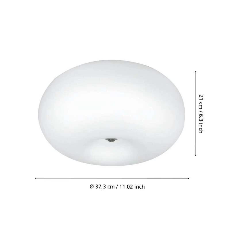 B-Ware EGLO OPTICA Retrofit Wandleuchte Deckenlampe Lampe Leuchte 2-flg Glas Opal Weiß