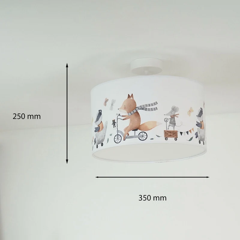 B-Ware Ferdi Deckenleuchte Lampe Kinderzimmer Textil weiß bunt Leuchte Spot Licht
