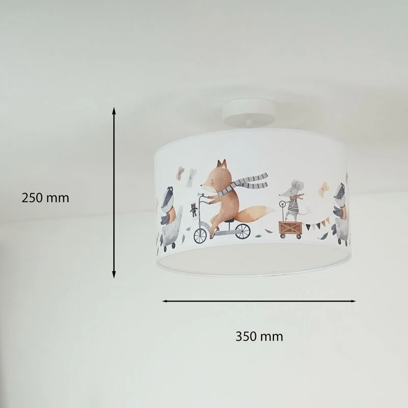 B-Ware Ferdi Deckenleuchte Lampe Kinderzimmer Textil weiß bunt Leuchte Spot Licht