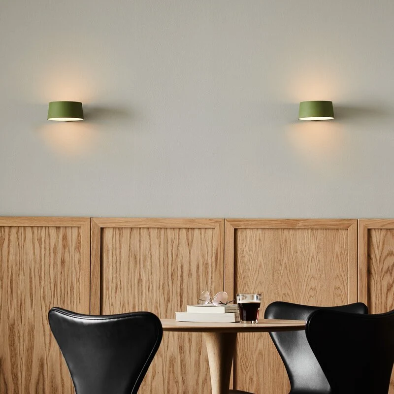 B-Ware Wandleuchte Wandlampe LOOM DESIGN LED Cookie Aluminium grün Lampenschirm ringför