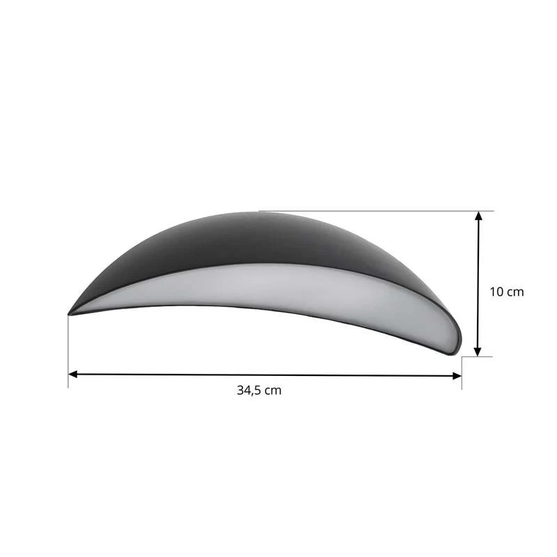 B-Ware Lindby Außenwandleuchte Gartenleuchte Zerino LED Wandleuchte schwarz 34,5cm IP54