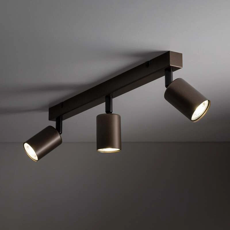 B-Ware TK Lighting Deckenstrahler Top dimmbar 3-flammig GU10 Stahl dunkelbraun 60cm