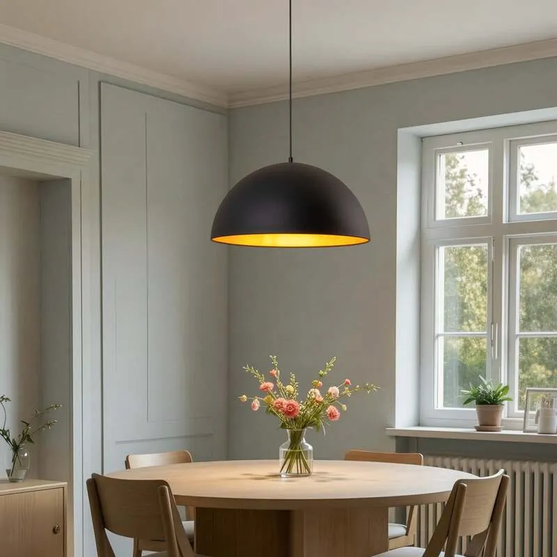 B-Ware ROYALTECH Hängeleuchte Lipeo LED Pendelleuchte dimmbar schwarz gold Ø50cm 23cm