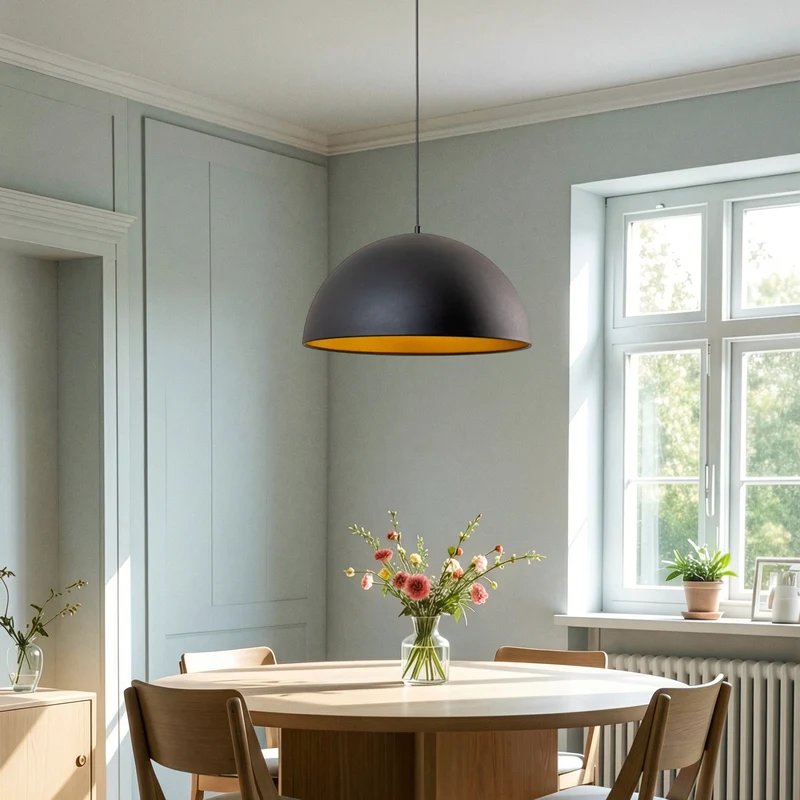 B-Ware ROYALTECH Hängeleuchte Lipeo LED Pendelleuchte dimmbar schwarz gold Ø50cm 23cm
