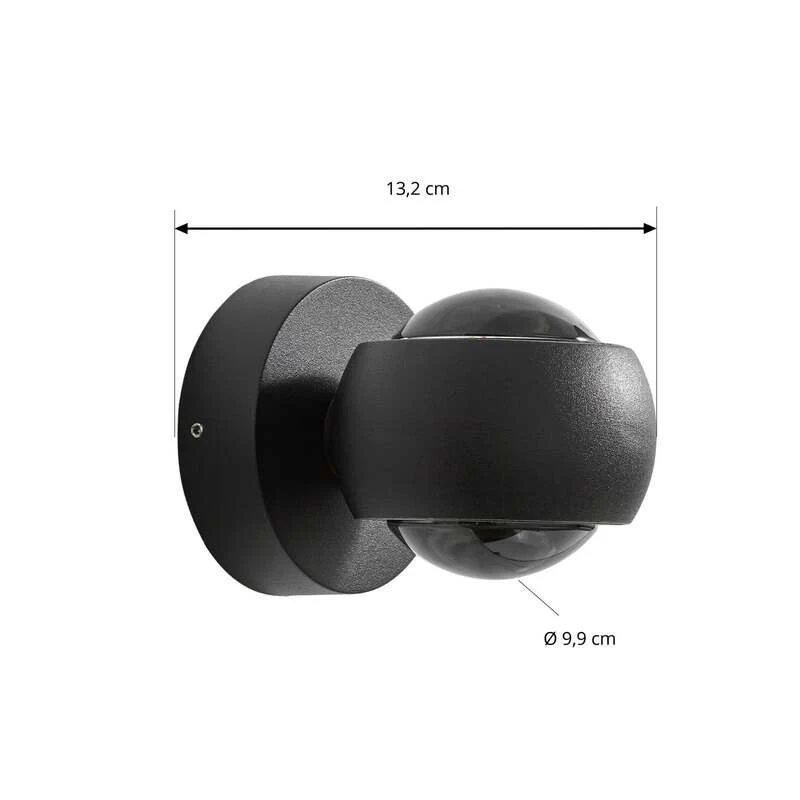 B-Ware Lindby Außenwandleuchte Focra LED Gartenlampe Strahler schwarz IP54 940lm