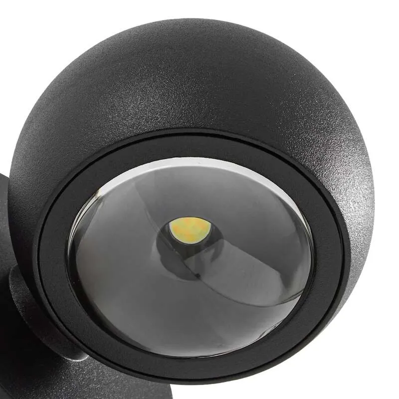 B-Ware Lindby Außenwandleuchte Focra LED Gartenlampe Strahler schwarz IP54 940lm