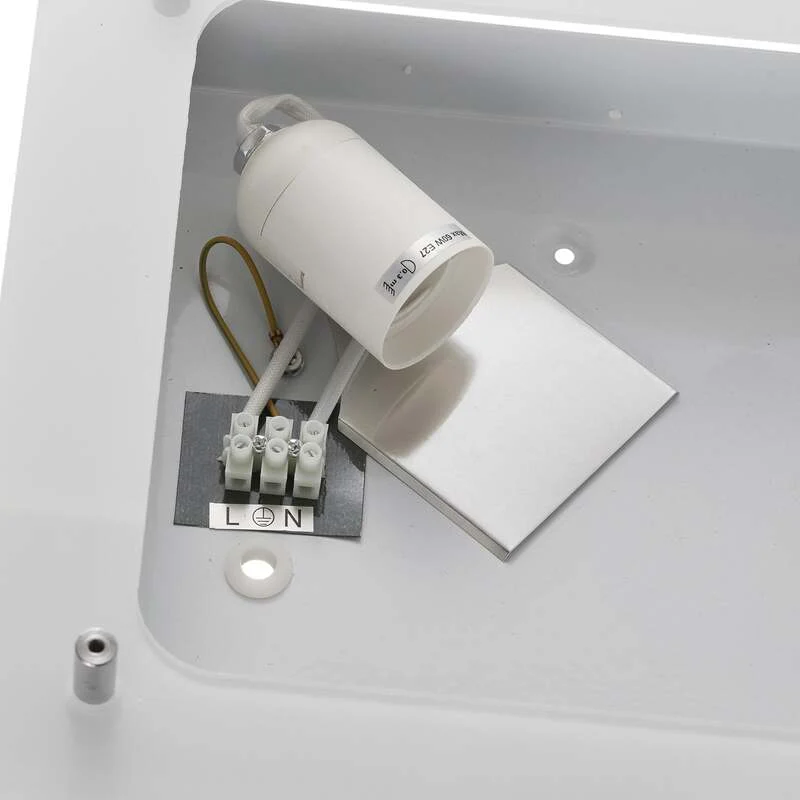B-Ware FABAS LUCE Deckenleuchte Lampe Maggie LED dimmbar silber weiß 30x30cm 60W E27