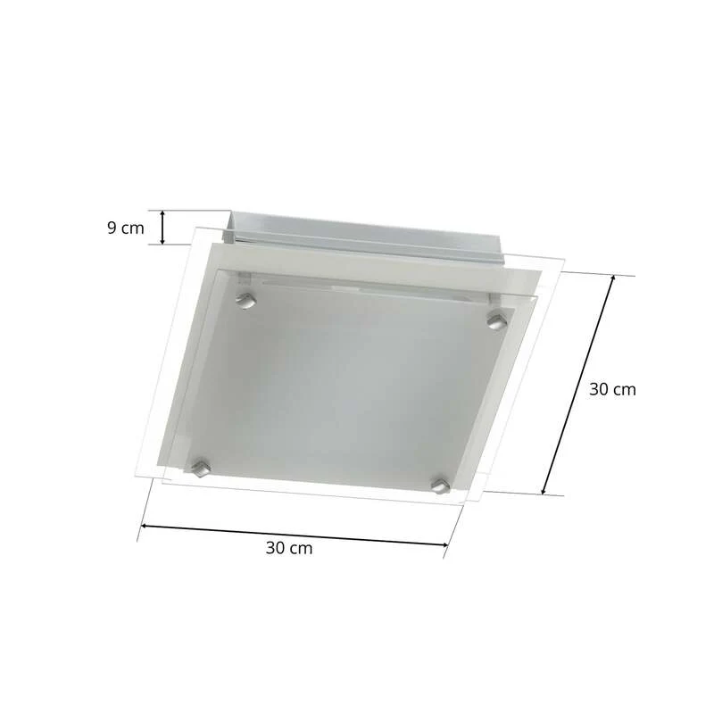 B-Ware FABAS LUCE Deckenleuchte Lampe Maggie LED dimmbar silber weiß 30x30cm 60W E27