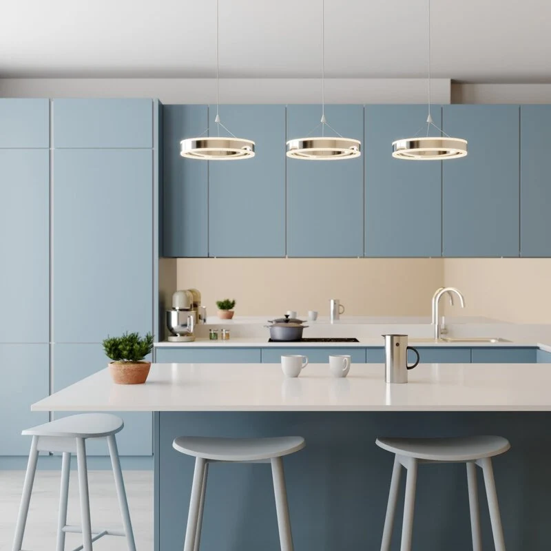 B-Ware Lucande Pendelleuchte Hängeleuchte LED Chrom Lyani dimmbar Esszimmerlampe848