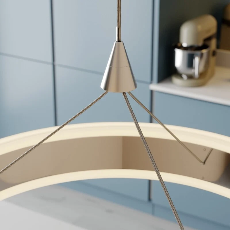 B-Ware Lucande Pendelleuchte Hängeleuchte LED Chrom Lyani dimmbar Esszimmerlampe848