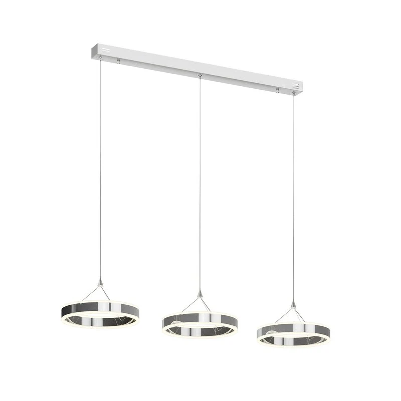 B-Ware Lucande Pendelleuchte Hängeleuchte LED Chrom Lyani dimmbar Esszimmerlampe848