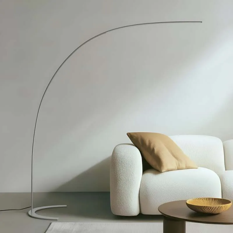 B-Ware Lindby Stehlampe Bogenlampe Danua LED silber Metall Leselampe Wohnzimmer