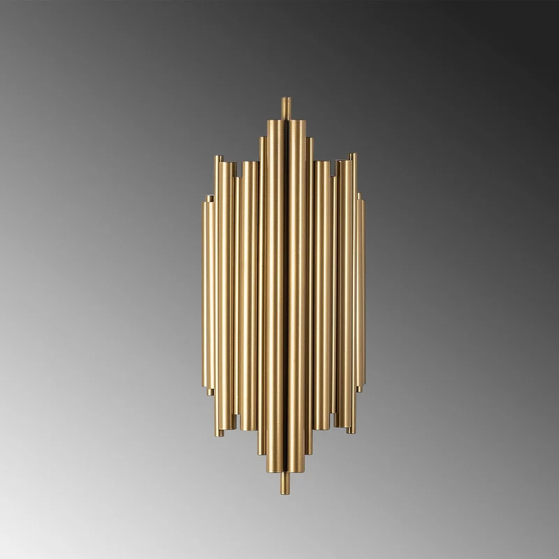 B-Ware Opviq Wandleuchte Reis 13341 LED Wandlampe dimmbar goldfarben Metall 50cm
