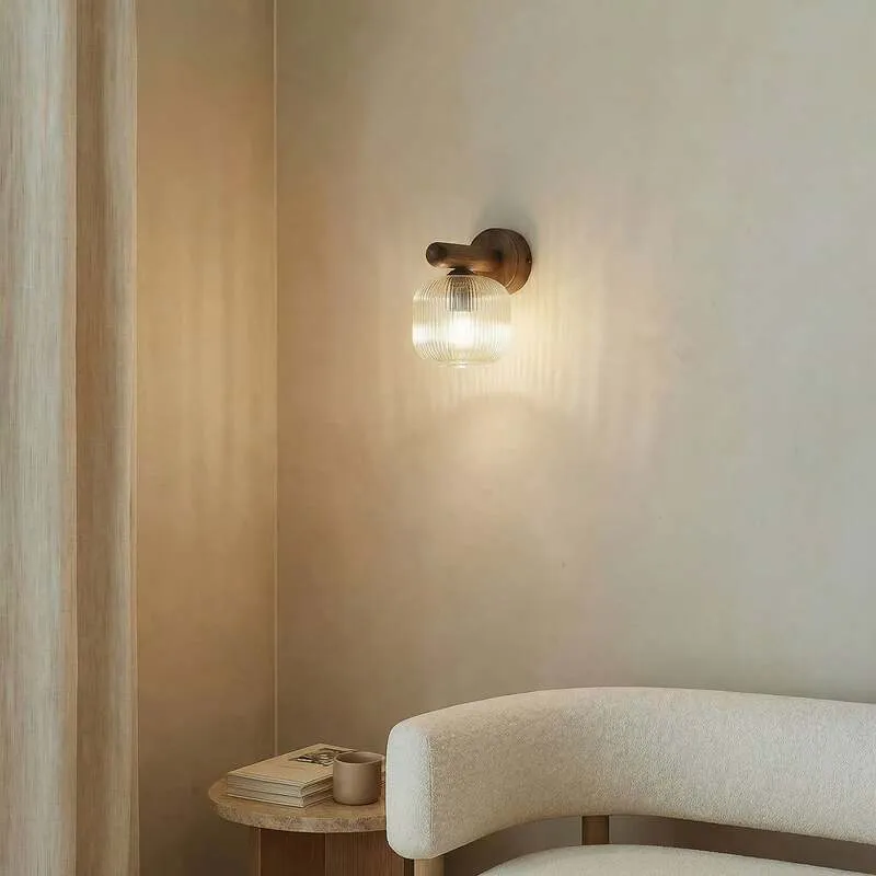 B-Ware TK-Lighting Wandleuchte Salvia LED Wandlampe dimmbar braun cognac 20cm Höhe