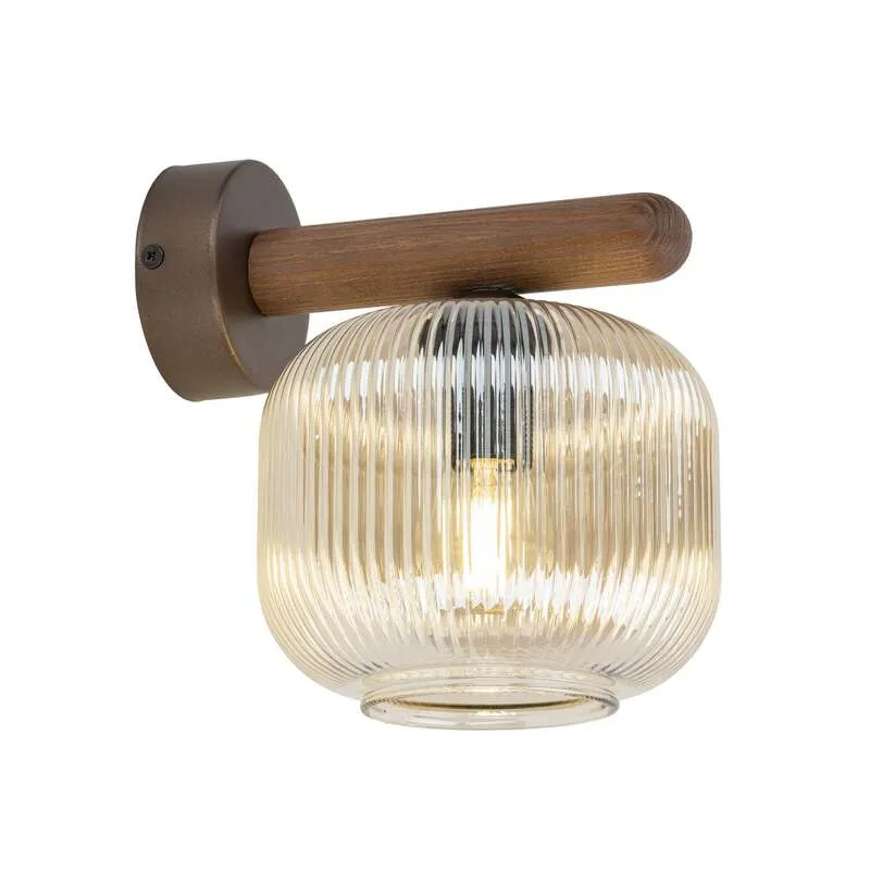 B-Ware TK-Lighting Wandleuchte Salvia LED Wandlampe dimmbar braun cognac 20cm Höhe