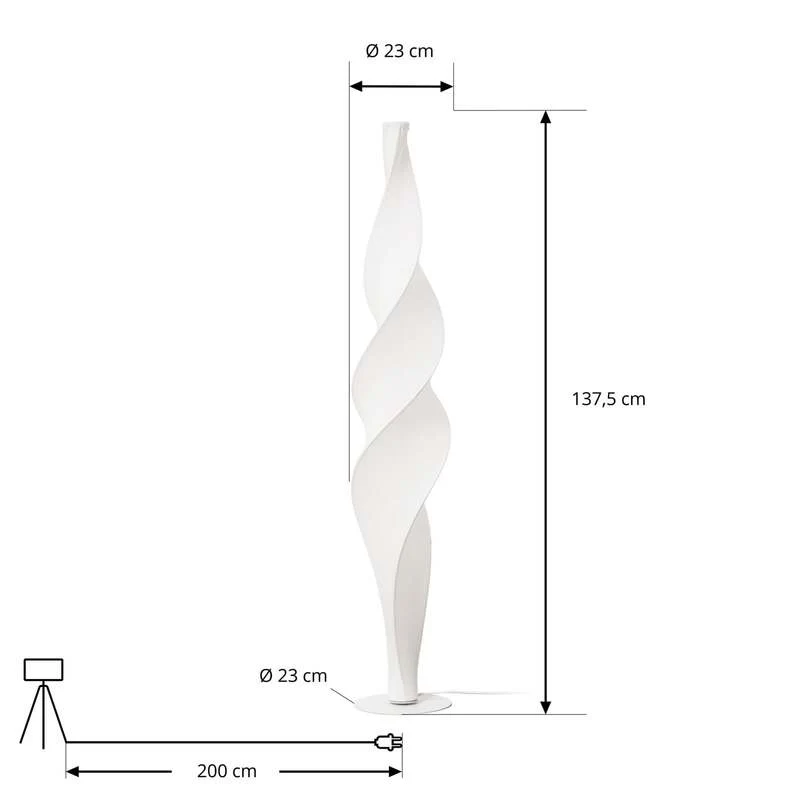 B-Ware Lucande Stehleuchte Lampe Novelle LED dimmbar CCT 137cm weiß Kunststoff Stahl