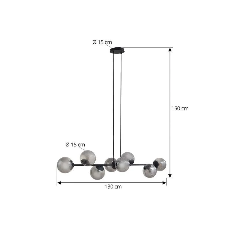 B-Ware Lindby Pendelleuchte Hängeleuchte Isamer LED Lampe dimmbar rauchgrau 130cm