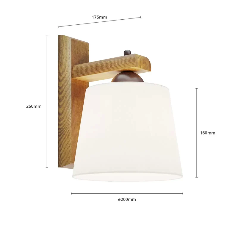 B-Ware Wandleuchte Sweden mit Holzgestell nussbaum eiche Wandlampe Lampe Leuchte Licht