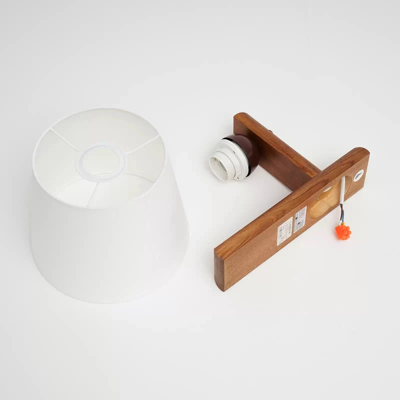 B-Ware Wandleuchte Sweden mit Holzgestell nussbaum eiche Wandlampe Lampe Leuchte Licht
