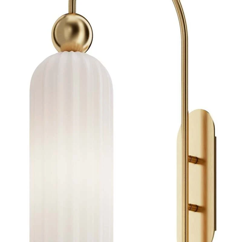 B-Ware Maytoni Antic Wandleuchte Wandlampe Wandlicht Leuchte Lampe Glasschirm in Weiß