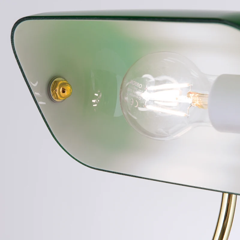 B-Ware Orion Tischlampe Onella Schreibtischlampe Büroleuchte im Banker-Stil E27 grün