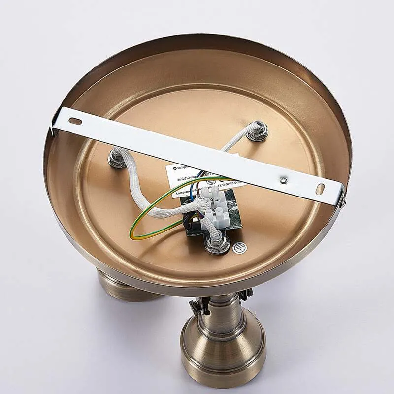 B-Ware Lindby Deckenlampe Perseas LED Lampe Leuchte dimmbar altmessing Ø22cm 3-flg