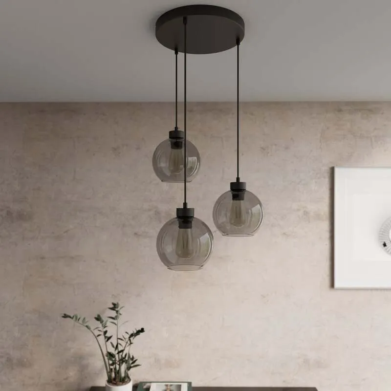 B-Ware TK-Lighting Hängeleuchte Cubus LED Pendelleuchte dimmbar rauchgrau 3-flammig