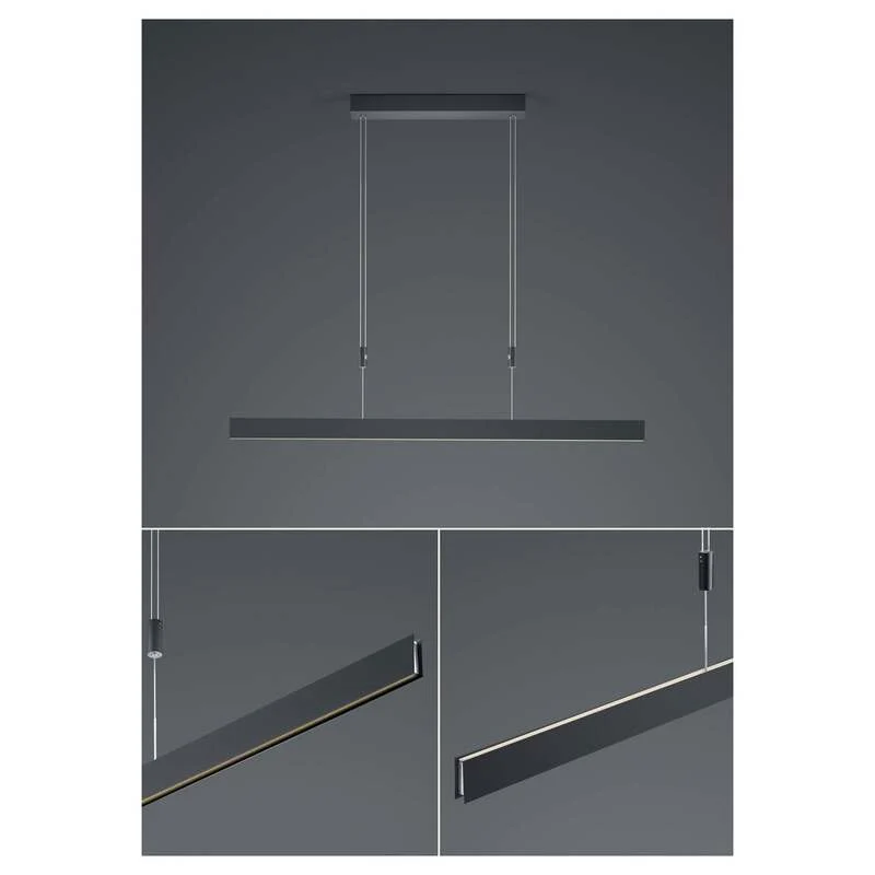B-Ware HELL Hängeleuchte Pendelleuchte Delta LED dimmbar schwarz 100cm 28W warmweiß