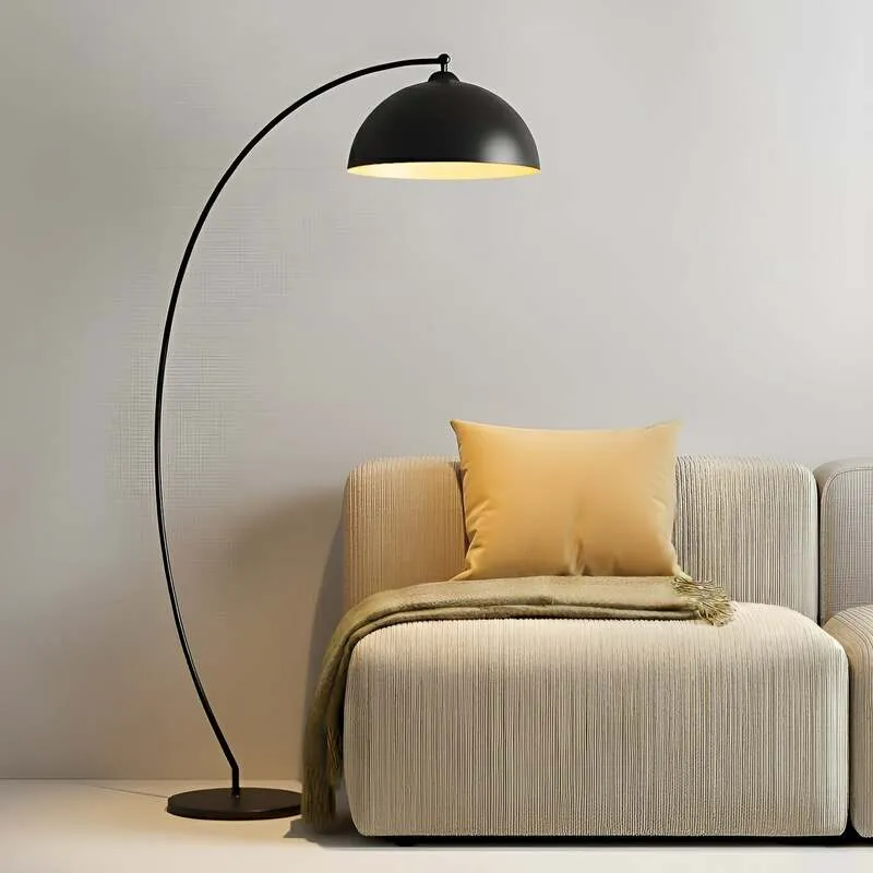 B-Ware Lindby Stehleuchte Jonera LED Bogenlampe Lampe schwarz gold 185cm Höhe 45cm