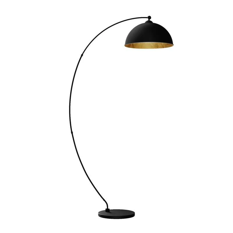 B-Ware Lindby Stehleuchte Jonera LED Bogenlampe Lampe schwarz gold 185cm Höhe 45cm