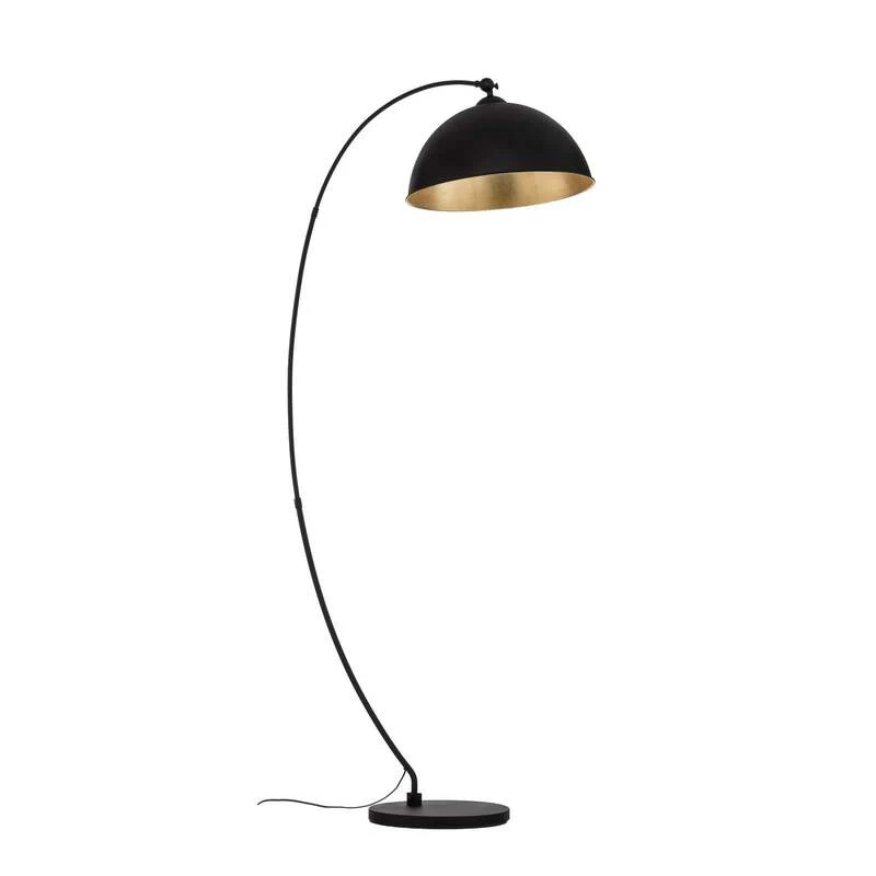 B-Ware Lindby Stehleuchte Jonera LED Bogenlampe Lampe schwarz gold 185cm Höhe 45cm