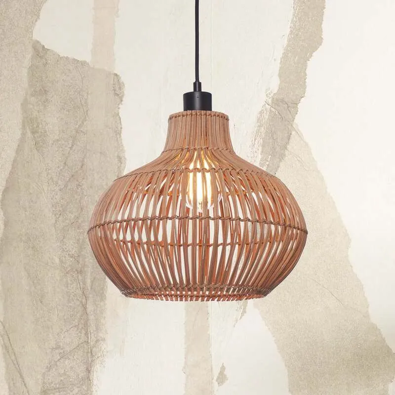 B-Ware GOOD & MOJO Hängelampe Kalahari LED Hängeleuchte Lampe Rattan natur Ø32cm E27