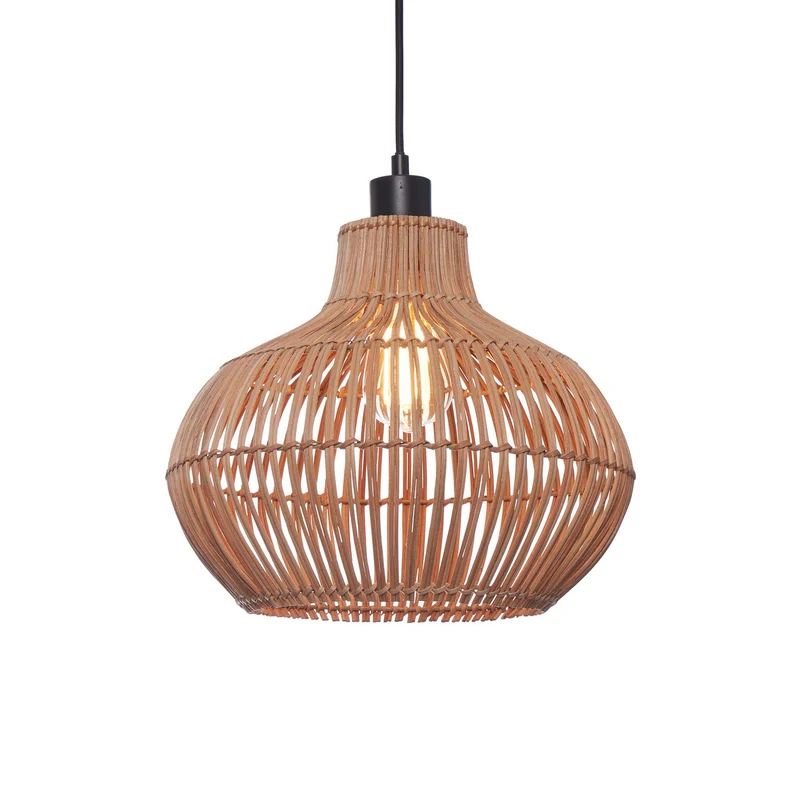 B-Ware GOOD & MOJO Hängelampe Kalahari LED Hängeleuchte Lampe Rattan natur Ø32cm E27