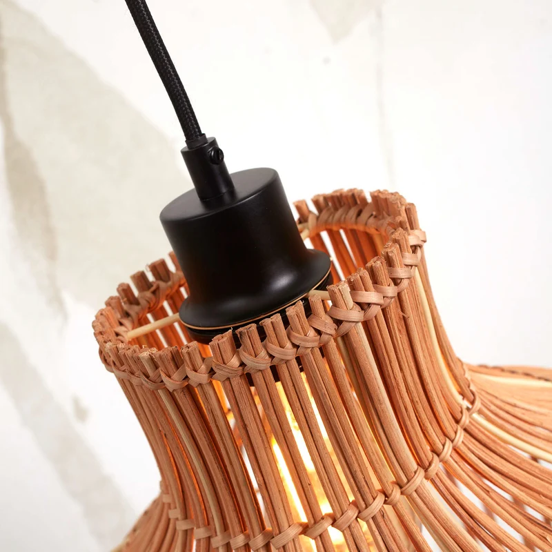 B-Ware GOOD & MOJO Hängelampe Kalahari LED Hängeleuchte Lampe Rattan natur Ø32cm E27
