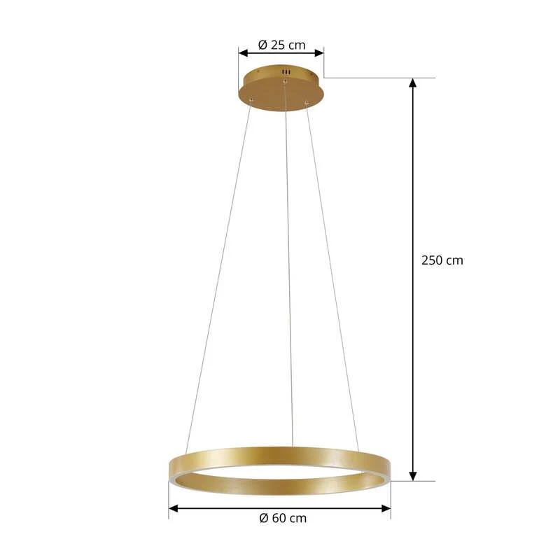 B-Ware Lucande Hängeleuchte Pendelleuchte Yonam LED dimmbar gold CCT 1-flg Ø60cm 6800lm