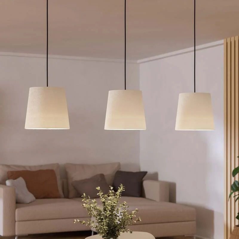 B-Ware EGLO Hängeleuchte Febres Hängelampe Leuchte Lampe Länge 88cm schwarz/weiß 3-flg.