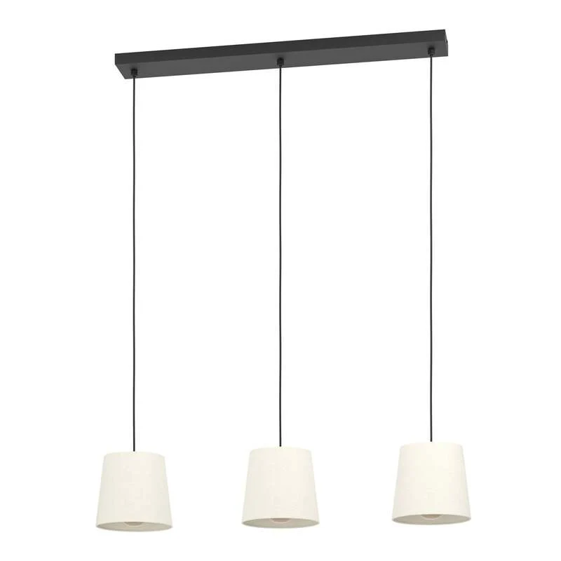 B-Ware EGLO Hängeleuchte Febres Hängelampe Leuchte Lampe Länge 88cm schwarz/weiß 3-flg.