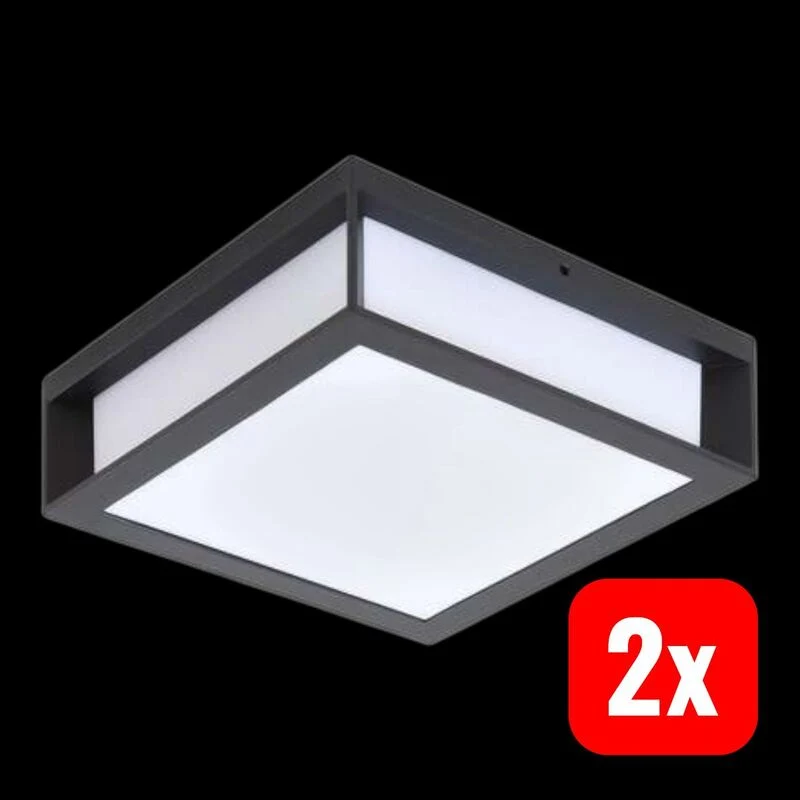 B-Ware Lindby Außenwandleuchte Sivana LED Wandleuchte Gartenlampe dimmbar schwarz 26 cm