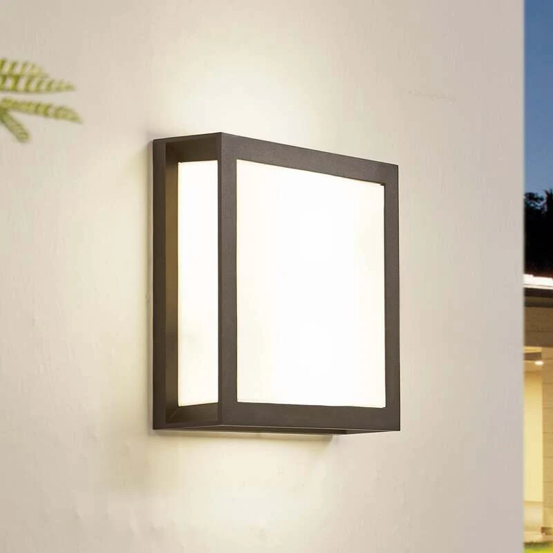 B-Ware Lindby Außenwandleuchte Sivana LED Wandleuchte Gartenlampe dimmbar schwarz 26 cm