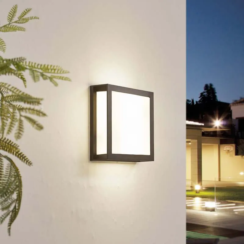 B-Ware Lindby Außenwandleuchte Sivana LED Wandleuchte Gartenlampe dimmbar schwarz 26 cm