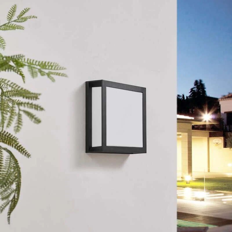 B-Ware Lindby Außenwandleuchte Sivana LED Wandleuchte Gartenlampe dimmbar schwarz 26 cm