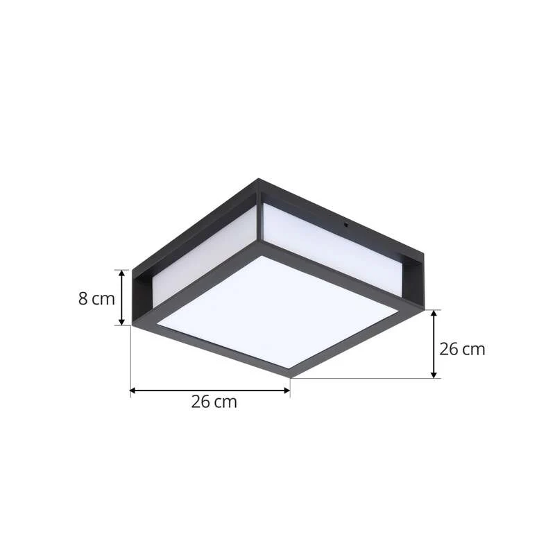B-Ware Lindby Außenwandleuchte Sivana LED Wandleuchte Gartenlampe dimmbar schwarz 26 cm