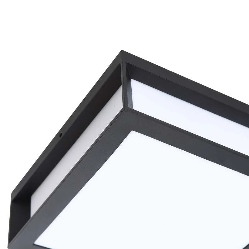 B-Ware Lindby Außenwandleuchte Sivana LED Wandleuchte Gartenlampe dimmbar schwarz 26 cm