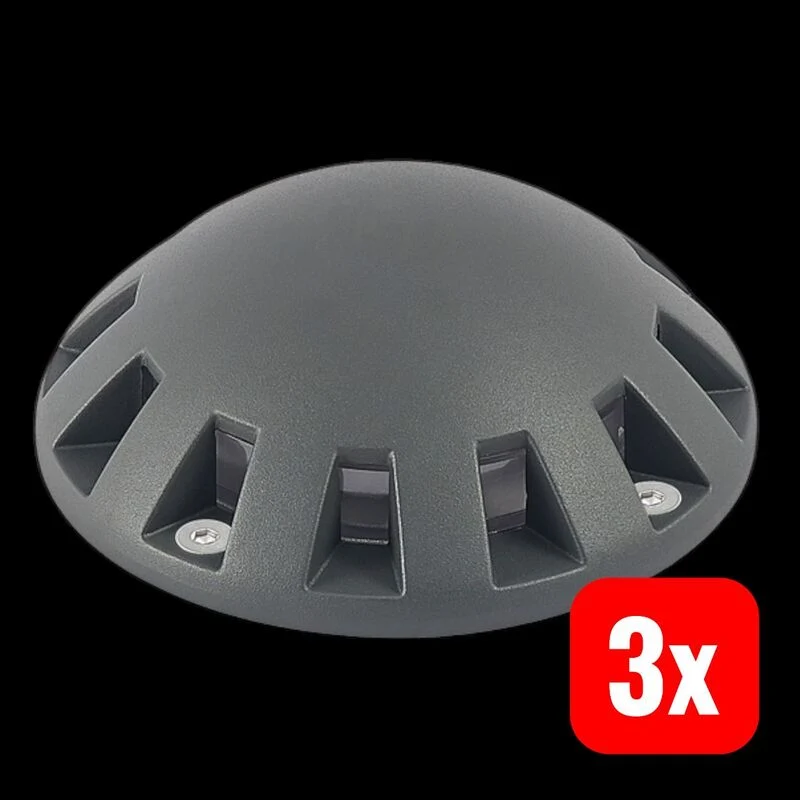 B-Ware Lindby LED-Bodenstrahler Emiro Gartenleuchte Außenleuchte dunkelgrau IP67 15cm