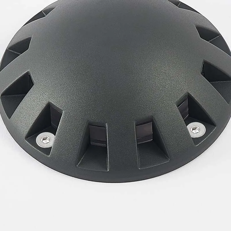 B-Ware Lindby LED-Bodenstrahler Emiro Gartenleuchte Außenleuchte dunkelgrau IP67 15cm