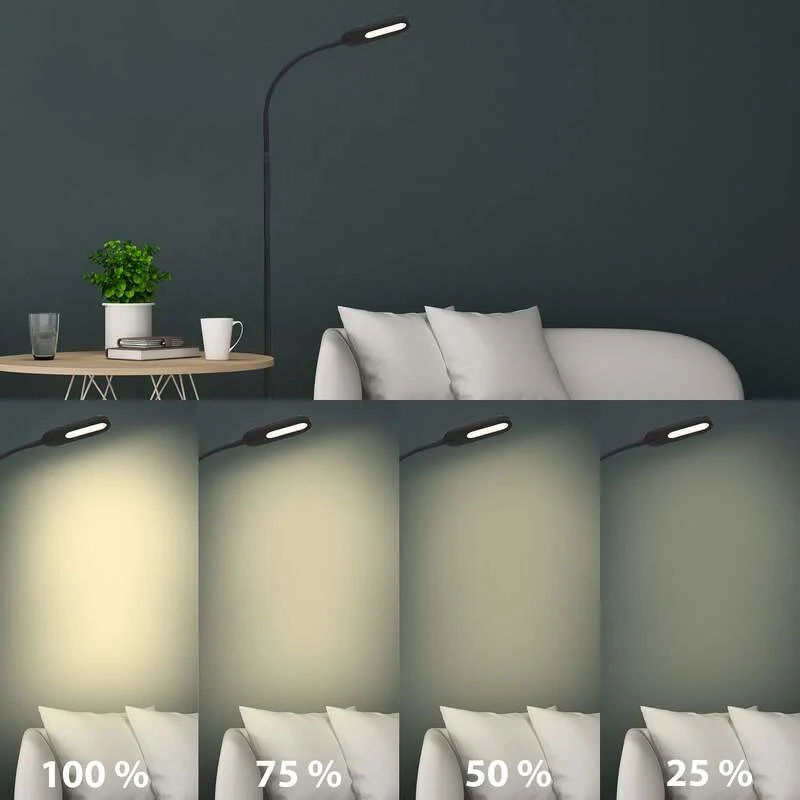B-Ware Briloner Stehleuchte dimmbar Office Step LED Lampe schwarz 158,6cm drehbar