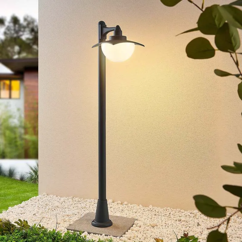 B-Ware Lindby Wegeleuchte Gartenleuchte Elinda LED dimmbar dunkelgrau 110cm IP44
