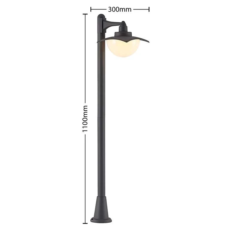 B-Ware Lindby Wegeleuchte Gartenleuchte Elinda LED dimmbar dunkelgrau 110cm IP44
