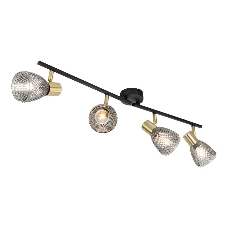 B-Ware Näve Deckenleuchte Lindita 4-flammig LED Lampe Leuchte rauchgrau 76x8,5cm